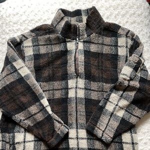 Fuzzy Plaid Quarterzip